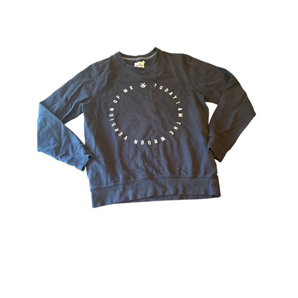 WROGEN Black Cotton Sweatshirt M "Today I Am The Wrong Version Of Me" Print - Picture 1 of 5